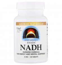 Source Naturals, Никотинамидадениндинуклеотид ENADA, 5.0 мг, 30 таблеток