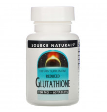 Source Naturals, Сокращенный глутатион, 250 мг, 60 таблеток