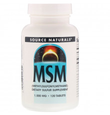 Source Naturals, MSM, 1000 мг, 120 таблеток