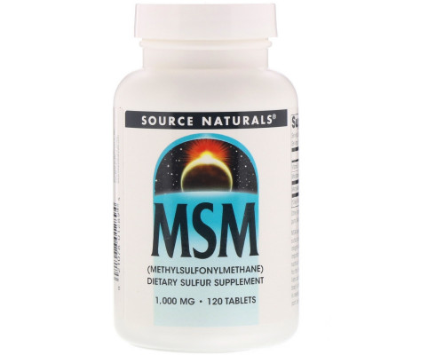 Source Naturals, MSM, 1000 мг, 120 таблеток Source Naturals, MSM, 1000 мг, 120 таблеток