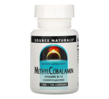 Source Naturals, Метилкобаламин, со вкусом вишни, 1 мг, 120 пастилок