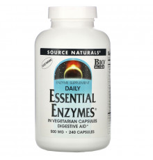 Source Naturals, Важнейшие вегетарианские ферменты на каждый день, 500 мг, 240 капсул