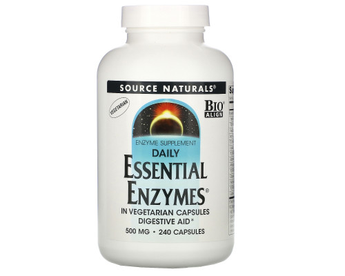 Source Naturals, Важнейшие вегетарианские ферменты на каждый день, 500 мг, 240 капсул Source Naturals, Важнейшие вегетарианские ферменты на каждый день, 500 мг, 240 капсул