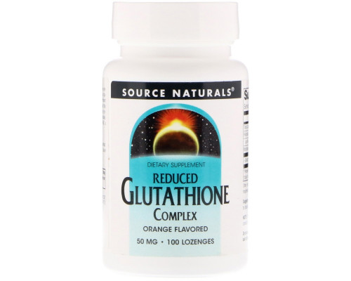 Source Naturals, Reduced Glutathione Complex, Orange Flavored, 50 mg, 100 Lozenges Source Naturals, Reduced Glutathione Complex, Orange Flavored, 50 mg, 100 Lozenges