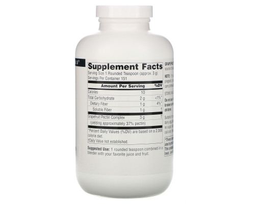 Source Naturals, Порошок пектина грейпфрута, 16 унций (453.6 г) Source Naturals, Порошок пектина грейпфрута, 16 унций (453.6 г)