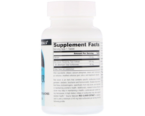 Source Naturals, Экстракт красного клевера, 500 мг, 60 таблетки Source Naturals, Экстракт красного клевера, 500 мг, 60 таблетки