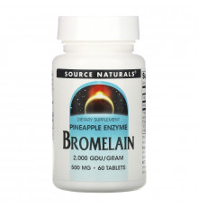 Source Naturals, Бромелаин, 2000 GDU/г, 500 мг, 60 таблеток