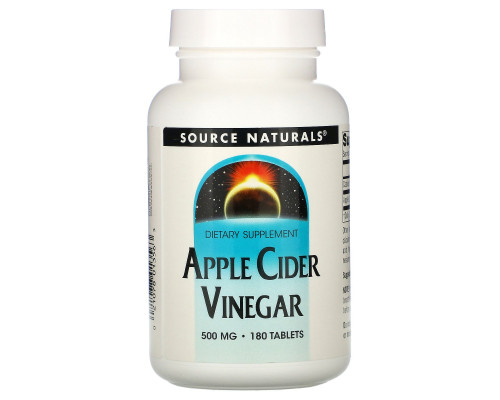 Source Naturals, Яблочный уксус, 500 мг, 180 таблеток Source Naturals, Яблочный уксус, 500 мг, 180 таблеток