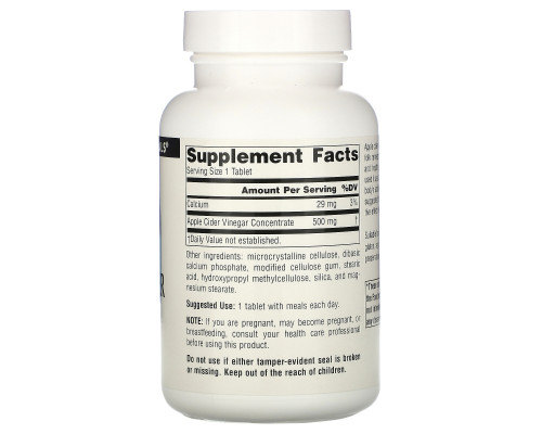 Source Naturals, Яблочный уксус, 500 мг, 180 таблеток Source Naturals, Яблочный уксус, 500 мг, 180 таблеток