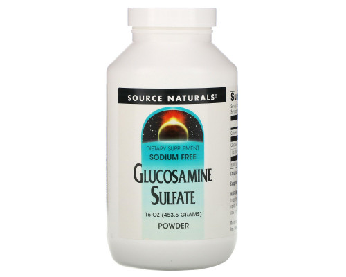 Source Naturals, Сульфат глюкозамина в порошке, без натрия, 16 унций (453.6 г) Source Naturals, Сульфат глюкозамина в порошке, без натрия, 16 унций (453.6 г)