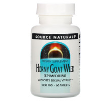 Source Naturals, Горянка крупноцветковая (Эпимедиум), 1000 мг, 60 таблеток