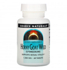 Source Naturals, Горянка крупноцветковая (Эпимедиум), 1000 мг, 60 таблеток