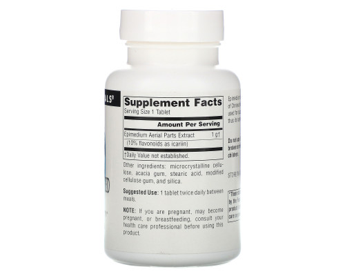 Source Naturals, Горянка крупноцветковая (Эпимедиум), 1000 мг, 60 таблеток Source Naturals, Горянка крупноцветковая (Эпимедиум), 1000 мг, 60 таблеток