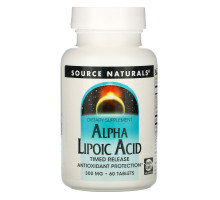 Source Naturals, Альфа-липоевая кислота, ограниченный выпуск, 300 мг, 60 таблеток