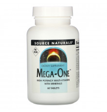 Source Naturals, Мультивитамины Mega-One без железа, 60 таблеток
