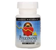 Source Naturals, Поликосанол с ферментом Q10 10 мг, 60 таблеток