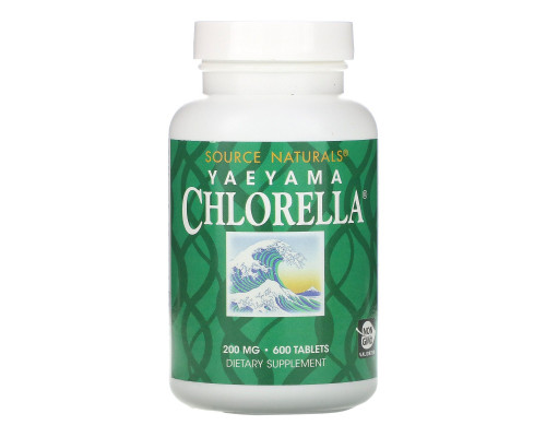 Source Naturals, Хлорелла с островов Яэяма, 200 мг, 600 таблеток Source Naturals, Хлорелла с островов Яэяма, 200 мг, 600 таблеток