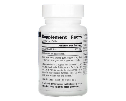 Source Naturals, Tribulus, 750 mg, 60 Tablets