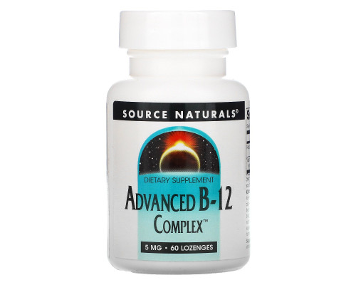 Source Naturals, Улучшенный комплекс B-12, 5 мг, 60 таблеток Source Naturals, Улучшенный комплекс B-12, 5 мг, 60 таблеток