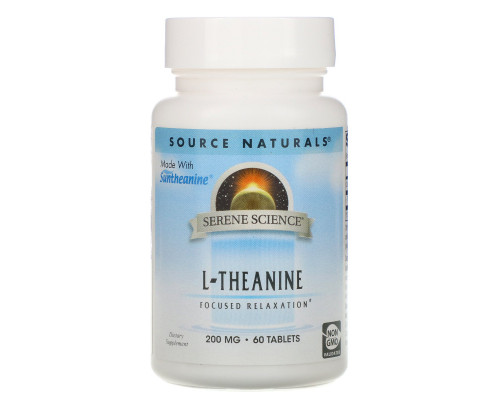 Source Naturals, L-теанин, 200 мг, 60 таблеток Source Naturals, L-теанин, 200 мг, 60 таблеток