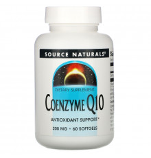 Source Naturals, Коэнзим Q10, 200 мг, 60 гелевых капсул