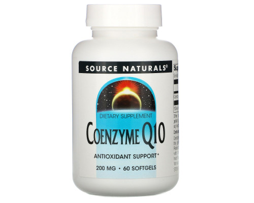 Source Naturals, Коэнзим Q10, 200 мг, 60 гелевых капсул Source Naturals, Коэнзим Q10, 200 мг, 60 гелевых капсул
