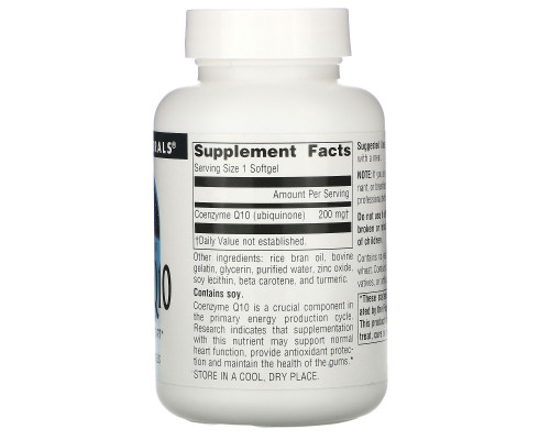 Source Naturals, Коэнзим Q10, 200 мг, 60 гелевых капсул Source Naturals, Коэнзим Q10, 200 мг, 60 гелевых капсул