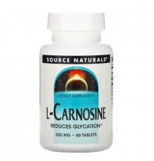 Source Naturals, L-карнозин, 500 мг, 60 таблеток