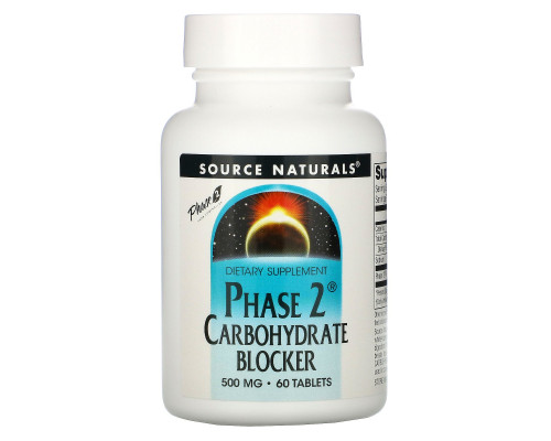 Source Naturals, Блокировщик углеводов, стадия 2, 500 мг, 60 таблеток