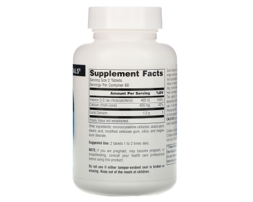 Source Naturals, Коралловый кальций, 600 мг, 120 таблеток Source Naturals, Коралловый кальций, 600 мг, 120 таблеток