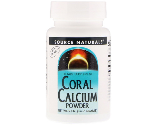 Source Naturals, Кальций из кораллов, порошок, 2 унции (56,7 г)