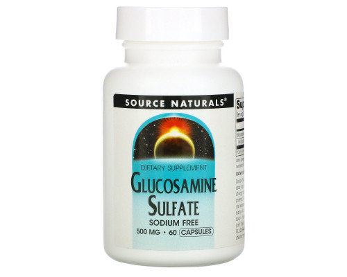 Source Naturals, Глюкозамин сульфат, 500 мг, 60 капсул Source Naturals, Глюкозамин сульфат, 500 мг, 60 капсул