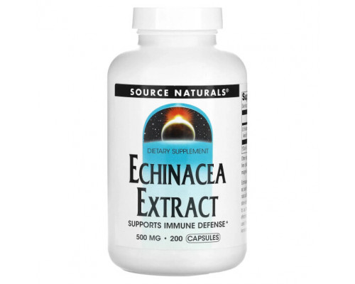 Эхинацея Source Naturals, Экстракт эхинацеи, 500 мг, 200 капсул Эхинацея Source Naturals, Экстракт эхинацеи, 500 мг, 200 капсул