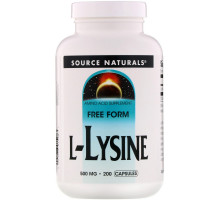 Source Naturals, L- Лизин, 500 мг, 200 капсул