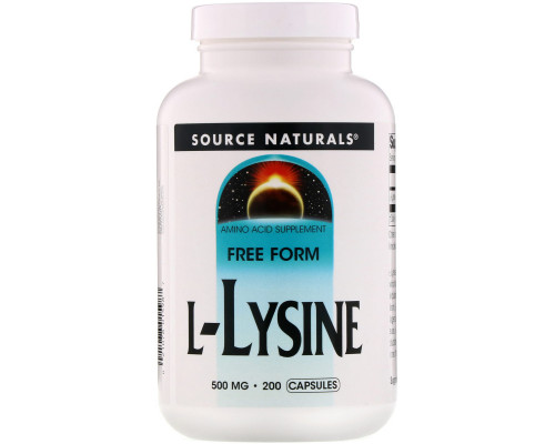 Source Naturals, L- Лизин, 500 мг, 200 капсул Source Naturals, L- Лизин, 500 мг, 200 капсул