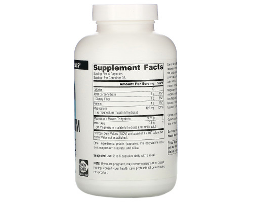 Source Naturals, Малат магния, 625 мг, 200 капсул Source Naturals, Малат магния, 625 мг, 200 капсул