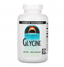 Source Naturals, Глицин, 500 мг, 200 капсул
