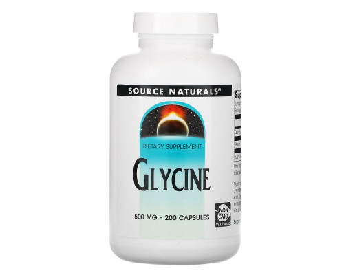 Source Naturals, Глицин, 500 мг, 200 капсул Source Naturals, Глицин, 500 мг, 200 капсул