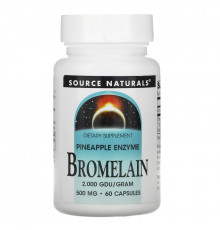 Source Naturals, Бромелаин, 2 000 GDU/г, 500 мг, 60 капсул