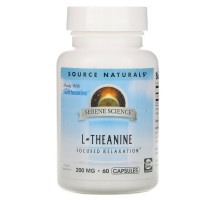 Source Naturals, L-Тианин, 200 мг, 60 капсул