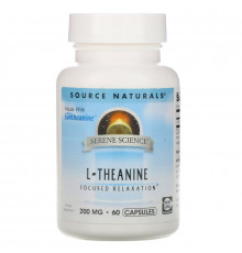 Source Naturals, L-Тианин, 200 мг, 60 капсул