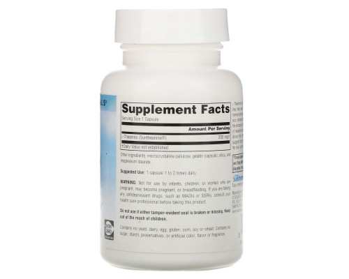 Source Naturals, L-Тианин, 200 мг, 60 капсул Source Naturals, L-Тианин, 200 мг, 60 капсул