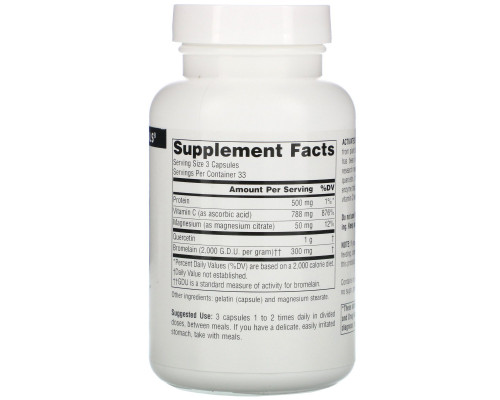 Source Naturals, Активированный кверцетин, 100 капсул Source Naturals, Активированный кверцетин, 100 капсул