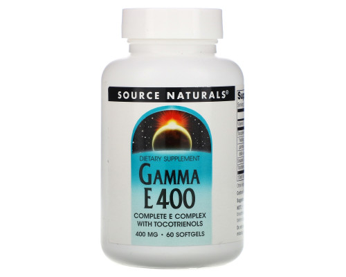 Source Naturals, Комплекс гамма E 400, 60 мягких капсул Source Naturals, Комплекс гамма E 400, 60 мягких капсул