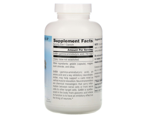Source Naturals, ГАМК, 750 мг, 180 капсул Source Naturals, ГАМК, 750 мг, 180 капсул
