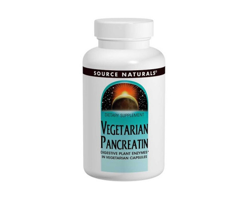 Source Naturals, Вегетарианский панкреатин, 475 мг, 120 капсул Source Naturals, Вегетарианский панкреатин, 475 мг, 120 капсул