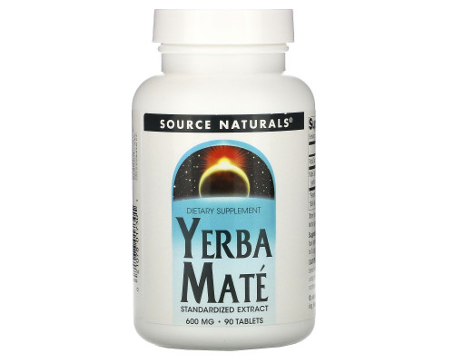 Source Naturals, Парагвайский чай (мате), 600 мг, 90 таблеток Source Naturals, Парагвайский чай (мате), 600 мг, 90 таблеток