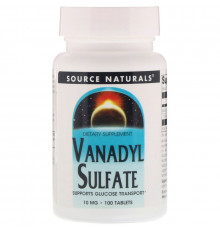 Source Naturals, Ванадила сульфат, 10 мг, 100 таблеток