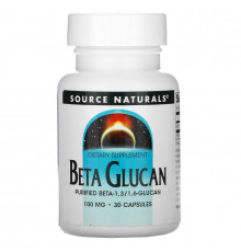 Source Naturals, Бета-глюкан (Beta Glucan), 100 мг, 30 капсул