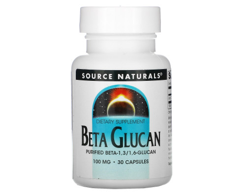 Source Naturals, Бета-глюкан (Beta Glucan), 100 мг, 30 капсул Source Naturals, Бета-глюкан (Beta Glucan), 100 мг, 30 капсул